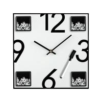 Часы настенные «Today» с 4 рамками для фотографий и маркером на магните, которым можно оставлять записи на циферблате